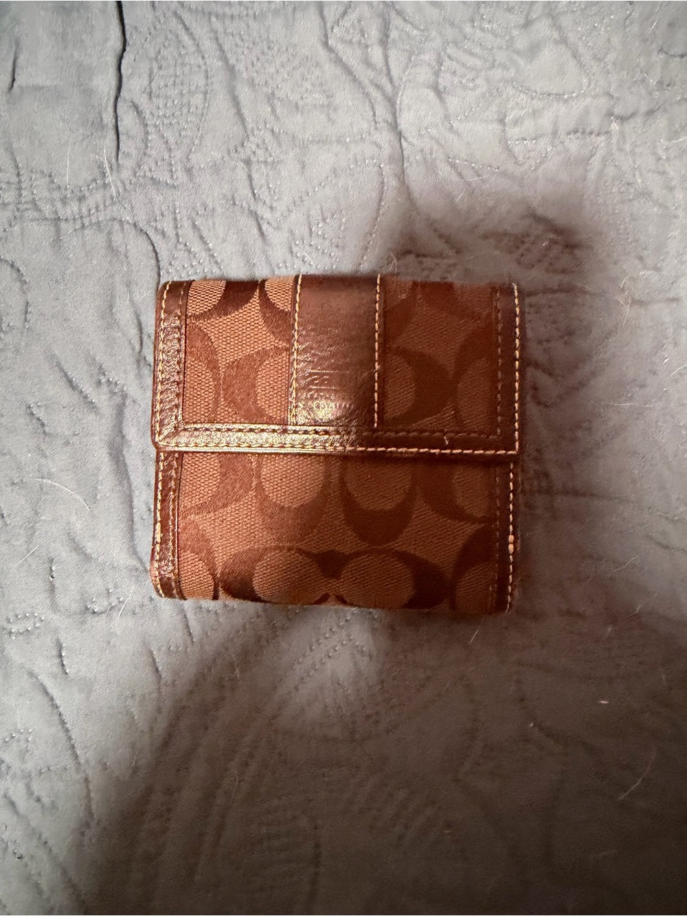 Coach Brown Signature Fold Wallet